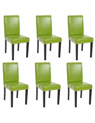 Lot de 6 chaises de salle à manger synthétique vert pieds foncés CDS04232 s'inspire de l'anatomie humaine