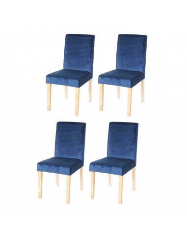 Lot de 4 chaises de salle à manger / cuisine en tissu velours bleu pétrole CDS04511 acheter