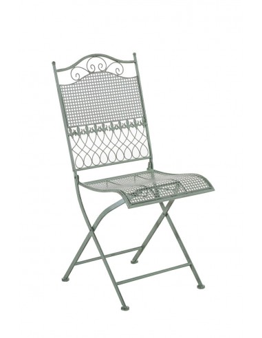 Chaise de jardin en fer forgé vert vieilli MDJ10024 Economisez 