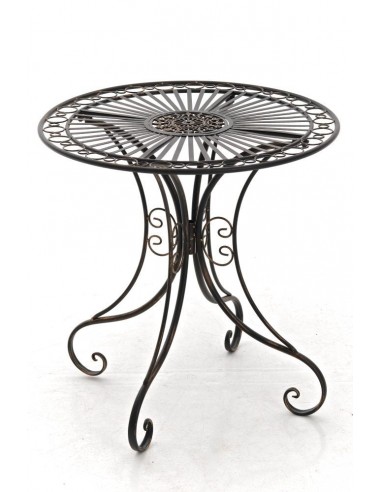 Table de jardin en fer forgé diamètre Ø 70 cm bronze vieilli MDJ10050 d'Europe débarque