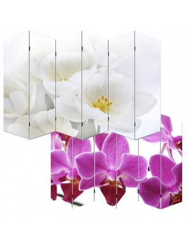 Paravent 6 panneaux pans séparateur de pièce 180x240cm motif orchidee PAR04008 la chaussure