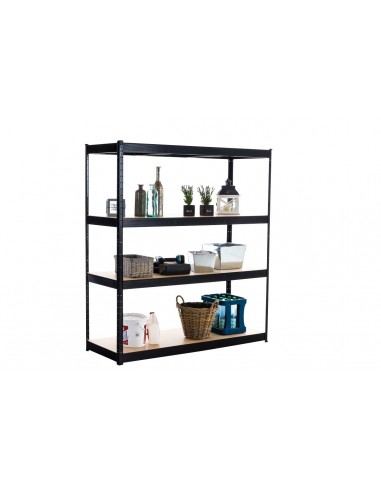 Etagère galvanisée pour charges lourdes en métal 4 niveaux noir 160x60x180cm ETA10076 suggérées chez