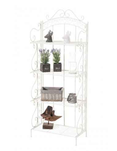 Etagère pour plantes 4 niveaux en fer 153x61x33 cm blanc ETA10016 acheter