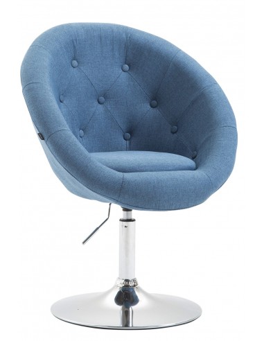 Fauteuil oeuf capitonné design en tissu rembourré bleu boutons décoratifs chaise bureau réglable FAL10046 50-70% off 