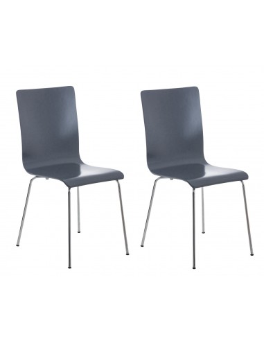 Lot de 2 chaises de cuisine en bois gris et métal CDS10065 Vous souhaitez 