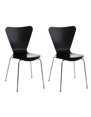 Lot de 2 chaises de séjour bureau en bois noir et métal CDS10014 Véritable concentré