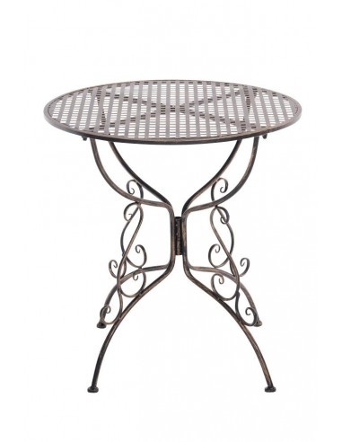 Table de jardin en fer forgé diamètre Ø 70 cm bronze vieilli MDJ10045 Pour