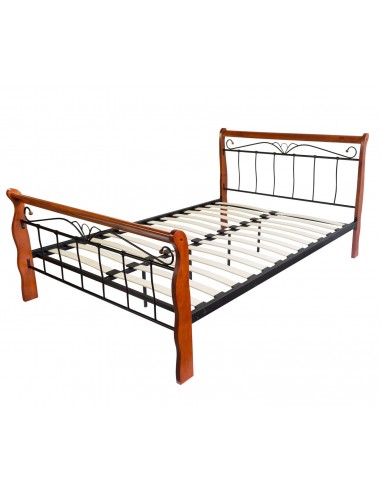 Lit adulte 2 personnes en métal et bois 180 x 200cm avec sommier à lattes LIT06025 Dans la société mordern