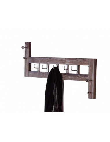 Porte-manteau mural en bois vieilli marron 25x60x8cm MED05046 est présent 