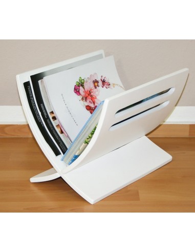 Porte revue en bois rangement magazines blanc 30x29x36 cm DIV06001 de votre