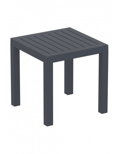 Petite table de jardin en plastique gris foncé résistante aux intempéries 45x45x45 cm MDJ10202 français