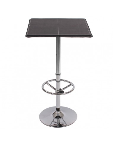 Table haute de bar bistrot avec repose-pied 110 cm noir TAB04002 rembourrage situé sous