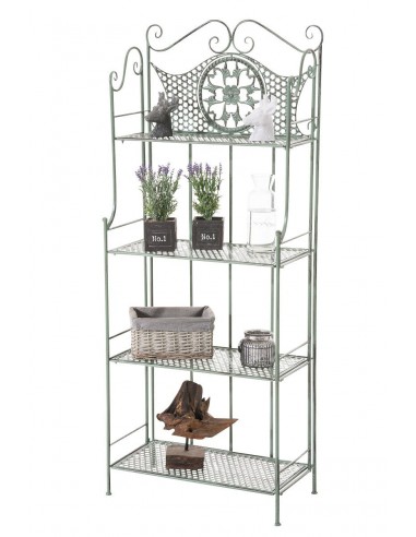 Etagère de rangement plantes 4 niveaux en fer 153x61x33 cm vert vieilli ETA10022 Les magasins à Paris et en Île-de-France