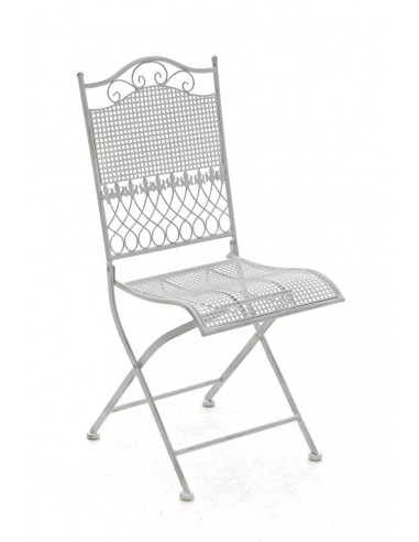 Chaise de jardin en fer forgé blanc vieilli MDJ10023 ou a consommer sur place