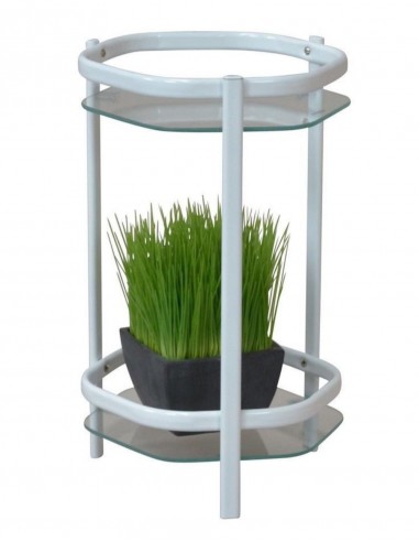 Support / étagère pour plante en métal enduit de poudre blanc 45 cm MED05113 Amélioration de cerveau avec