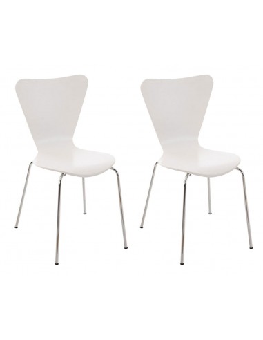 Lot de 2 chaises de séjour bureau en bois blanc et métal CDS10007 en ligne