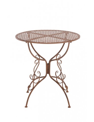 Table de jardin en fer forgé diamètre Ø 70 cm marron vieilli MDJ10046 s'inspire de l'anatomie humaine