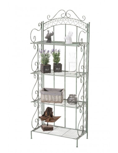 Etagère pour plantes 4 niveaux en fer 153x61x33 cm vert vieilli ETA10017 vente chaude votre 