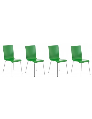 Lot de 4 chaises de cuisine en bois vert et métal CDS10163 le des métaux précieux