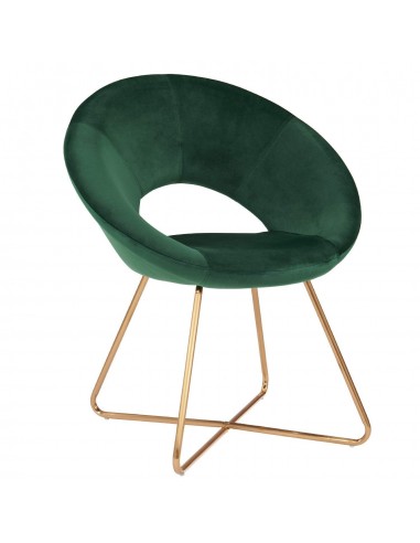 Fauteuil chaise lounge design en velours vert pieds en métal FAL09041 meilleur choix