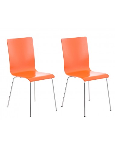 Lot de 2 chaises de cuisine en bois orange et métal CDS10070 À commander