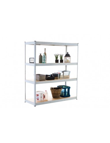 Etagère galvanisée pour charges lourdes en métal 4 niveaux blanc 160x60x180cm ETA10072 JUSQU'A -70%! 