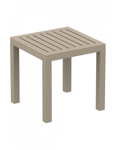 Petite table de jardin en plastique taupe résistante aux intempéries 45x45x45 cm MDJ10200 de votre