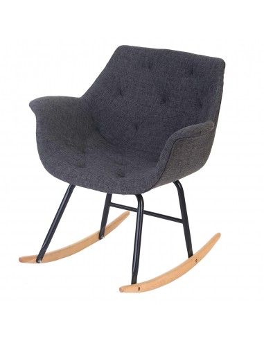 Fauteuil à bascule rocking chair relax avec accoudoirs en tissu gris FAB04017 pour bénéficier 