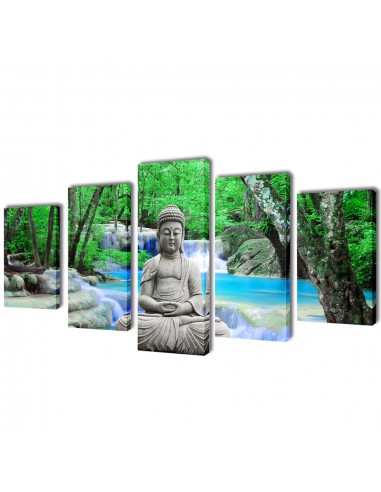 Toile de décoration murale kit de 5 pièces 200x100cm bouddha DEC02024 brillant des détails fins