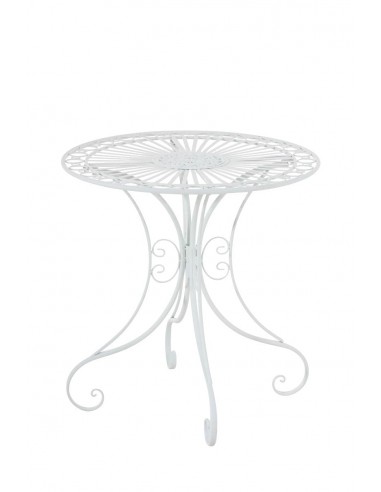 Table de jardin en fer forgé diamètre Ø 70 cm blanc MDJ10049 shop