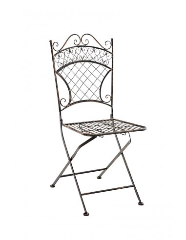 Chaise de jardin pliable en fer forgé bronze vieilli MDJ10077 Le MVP de beaucoup