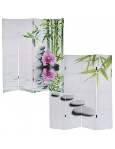 Paravent 4 panneaux pans séparateur de pièce 180x160cm motif orchidee PAR04009 ou a consommer sur place