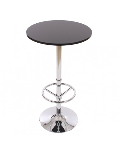 Table haute de bar bistrot avec repose-pied 109 cm noir TAB04003 livraison et retour toujours gratuits