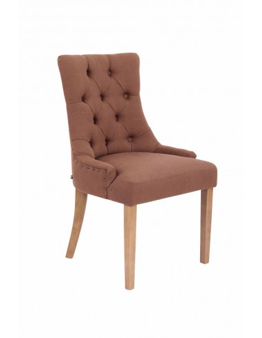 Chaise de salle à manger bureau ou coiffeuse capitonné en tissu marron FAL10060 prix