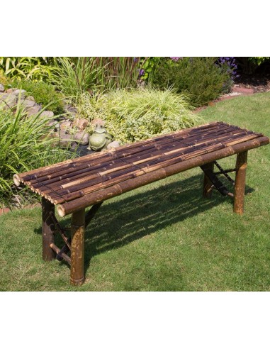 Banc de jardin pliable en bambou marron 120x44x36 cm MDJ06013 livraison gratuite