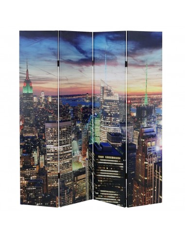 Paravent séparateur de pièce 4 pans 28 LED 180x160cm motif New York PAR04020 Livraison rapide