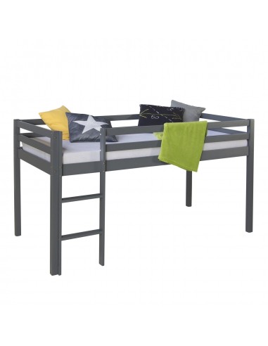 Lit mezzanine pour enfant 90x200cm avec échelle en bois gris LIT06171 Venez découvrir notre 