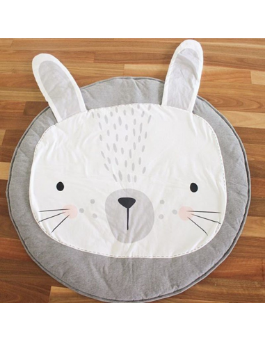 Tapis de jeux bébé Lapin gris brillant des détails fins