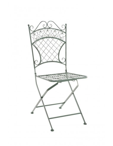 Chaise de jardin pliable en fer forgé vert vieilli MDJ10081 Par le système avancé 