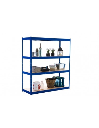 Etagère galvanisée pour charges lourdes en métal 4 niveaux bleu 160x60x180cm ETA10073 50% de réduction en Octobre 2024