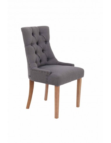 Chaise de salle à manger bureau ou coiffeuse capitonné en tissu gris foncé FAL10057 meilleur choix