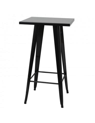 Table haute mange debout style industriel en métal noir TAB04008 paiement sécurisé