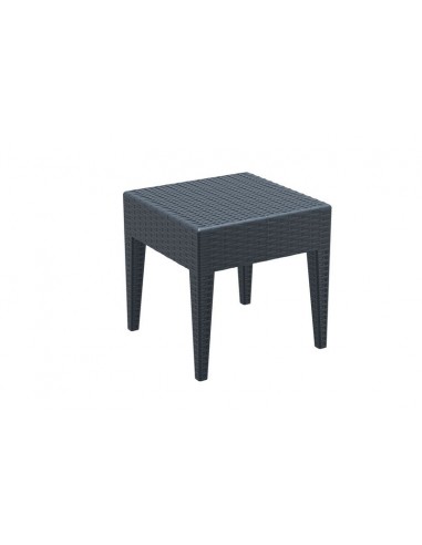 Table basse de jardin carré étanche en plastique gris foncé 45x45x45 cm MDJ10026 Pour