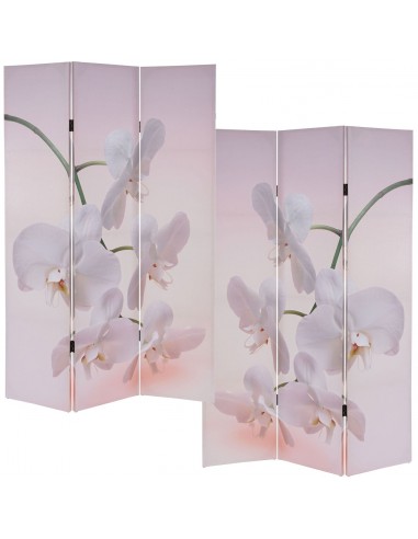 Paravent 3 panneaux pans séparateur de pièce 180x120cm motif orchidee PAR04015 de l' environnement