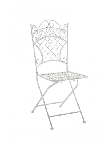 Chaise de jardin pliable en fer forgé blanc MDJ10082 en stock