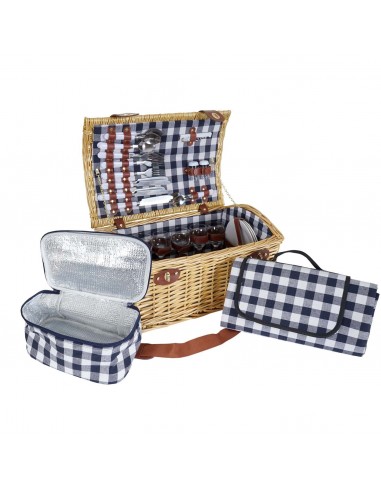 Panier pique-nique en osier pour 6 personnes avec couvert assiettes verres DIV04015 de l' environnement