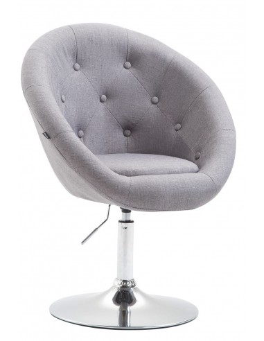 Fauteuil oeuf capitonné design en tissu rembourré gris boutons décoratifs chaise bureau réglable FAL10051 en stock