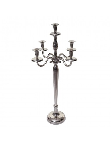 Chandelier bougeoirs pour 5 bougies couleur argent hauteur 60 cm DEC04111 outlet