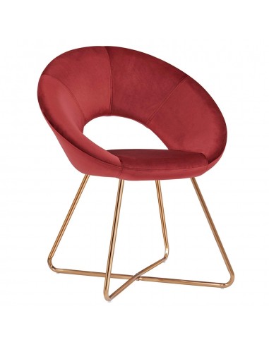 Fauteuil chaise lounge design en velours rouge pieds en métal FAL09040 Venez découvrir notre 