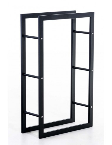 Range-bûches étagère bois de cheminée 25x60x100 métal mat noir DEC10008 est présent 